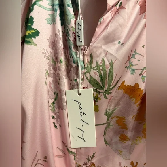 Petal and Pup Anabelle Halter Neck Midi Dress - Pink Floral (L) - Picture 4 of 7